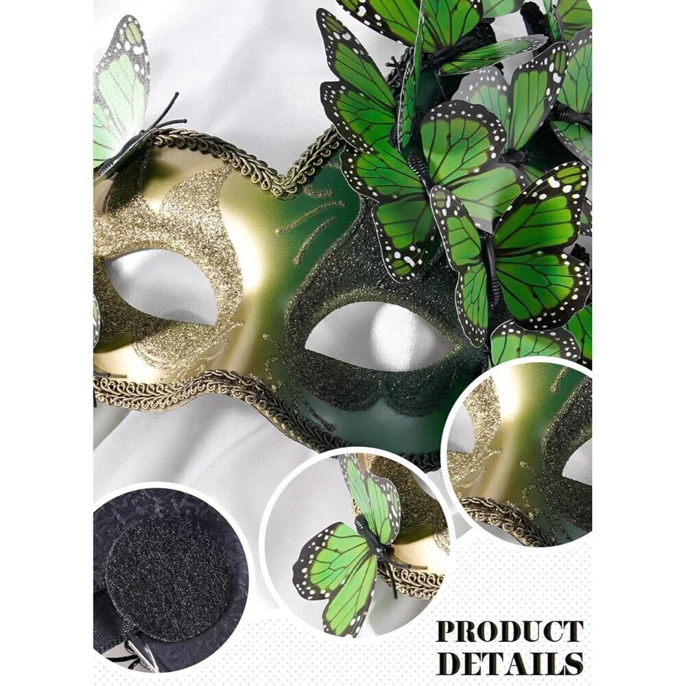 Butterfly Masquerade Mask Women Elegant Handmade Halloween Party Accessory
